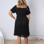 Kinsley Floral Lace Dress - Black