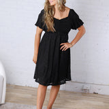Kinsley Floral Lace Dress - Black