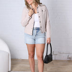 Kinsley Lightweight Linen Blend Jacket - Earth Grey