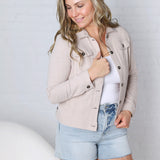 Kinsley Lightweight Linen Blend Jacket - Earth Grey