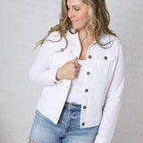 Kinsley Lightweight Linen Blend Jacket - Off White