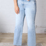 Kira Crop Straight Clean Cut Hem - Light Wash