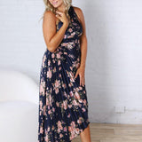 Kleo One Shoulder Maxi Dress - Navy Floral
