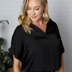 Kori Highlow Collar Blouse - Black - FINAL SALE