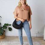 Kori Highlow Collar Blouse - Macchiato - FINAL SALE