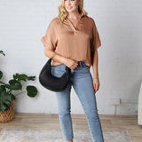 Kori Highlow Collar Blouse - Macchiato - FINAL SALE