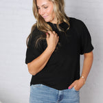 Kylie Lightweight Knit Raglan Sweater - Black