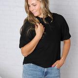 Kylie Lightweight Knit Raglan Sweater - Black