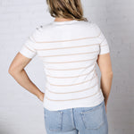 Kyrie Bold Striped Knit Top - Sand