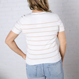 Kyrie Bold Striped Knit Top - Sand