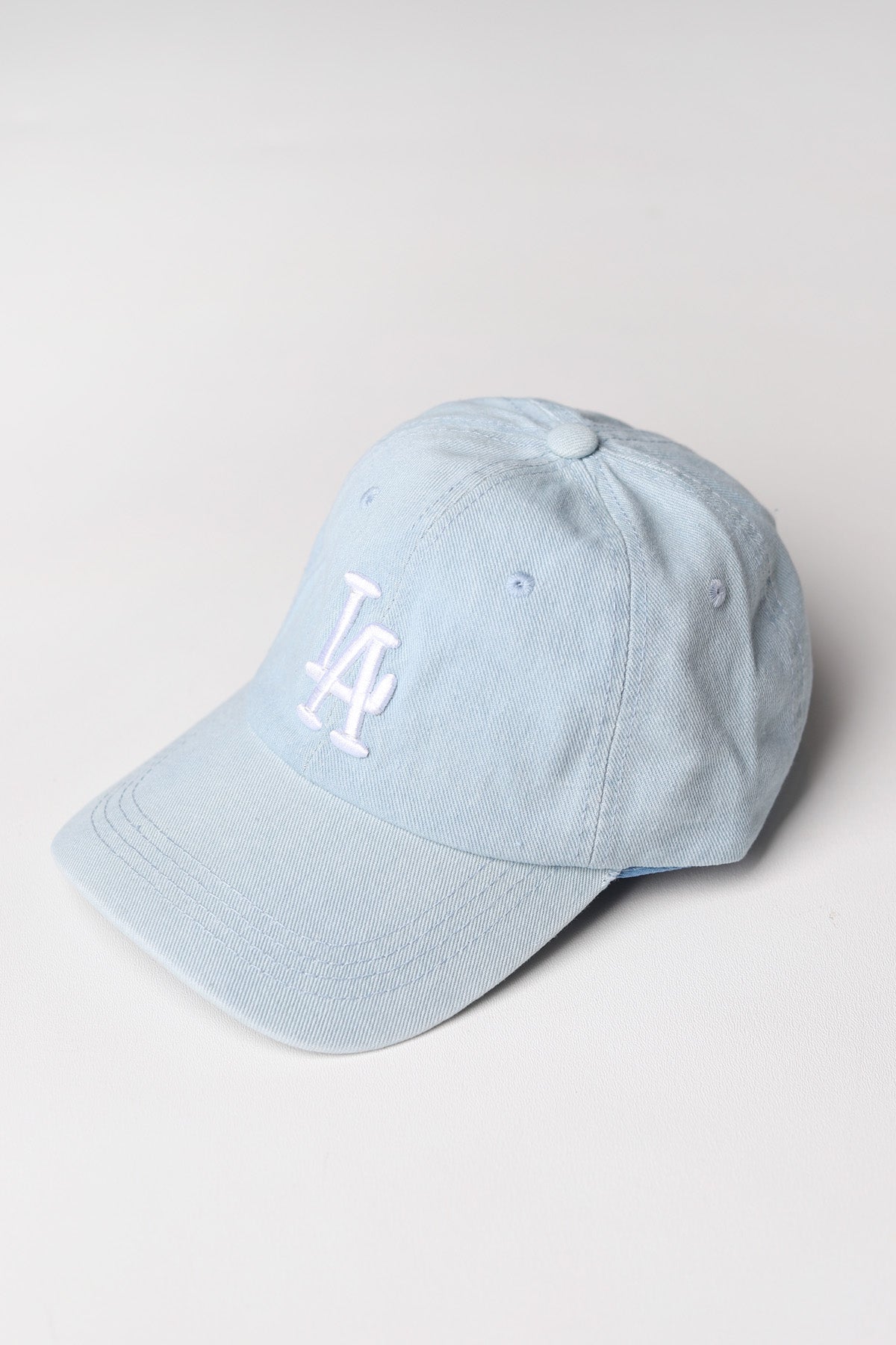 LA Embroidered Baseball Cap - Lt Denim