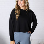 Laguna Dropped Shoulder Sweatshirt - Black FINAL SALE