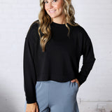 Laguna Dropped Shoulder Sweatshirt - Black FINAL SALE