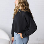 Laguna Dropped Shoulder Sweatshirt - Black FINAL SALE
