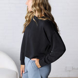 Laguna Dropped Shoulder Sweatshirt - Black FINAL SALE