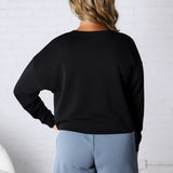 Laguna Dropped Shoulder Sweatshirt - Black FINAL SALE