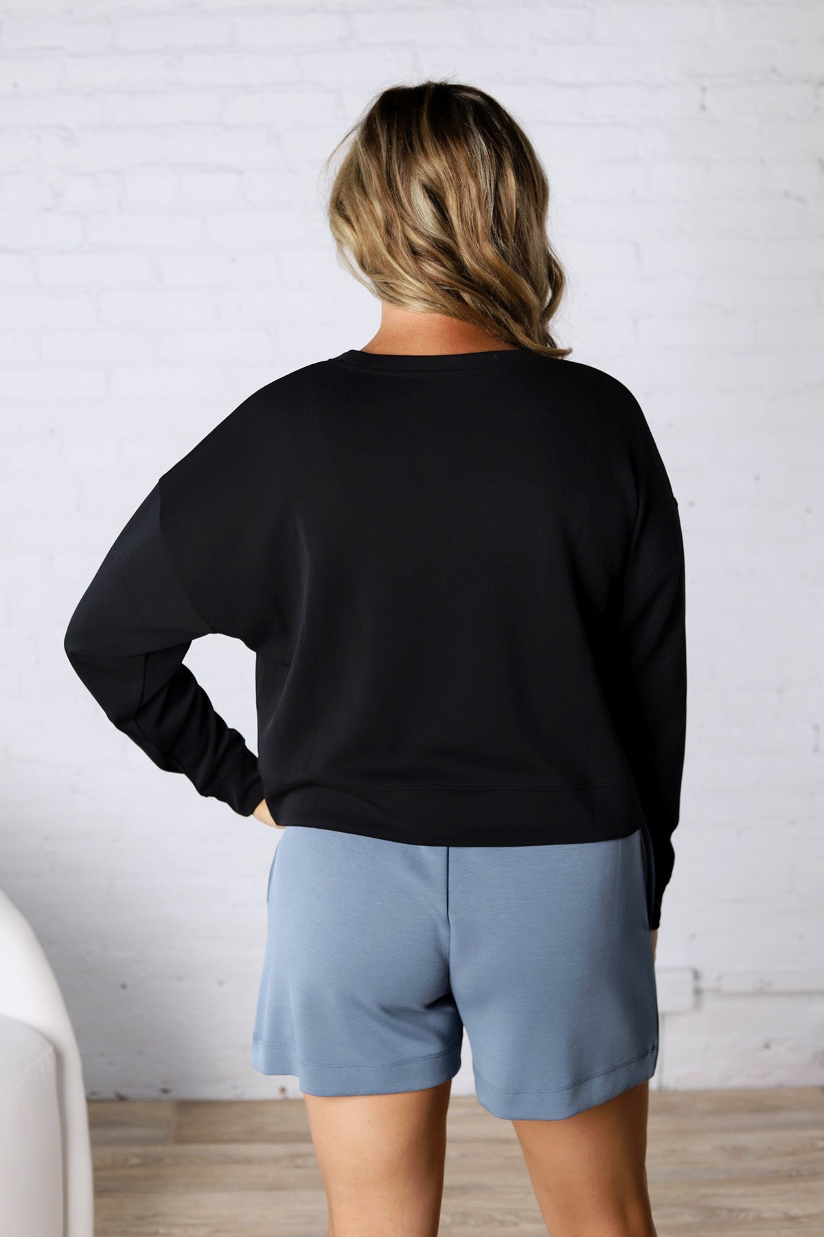 Laguna Dropped Shoulder Sweatshirt - Black FINAL SALE