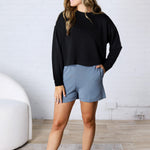 Laguna Dropped Shoulder Sweatshirt - Black FINAL SALE
