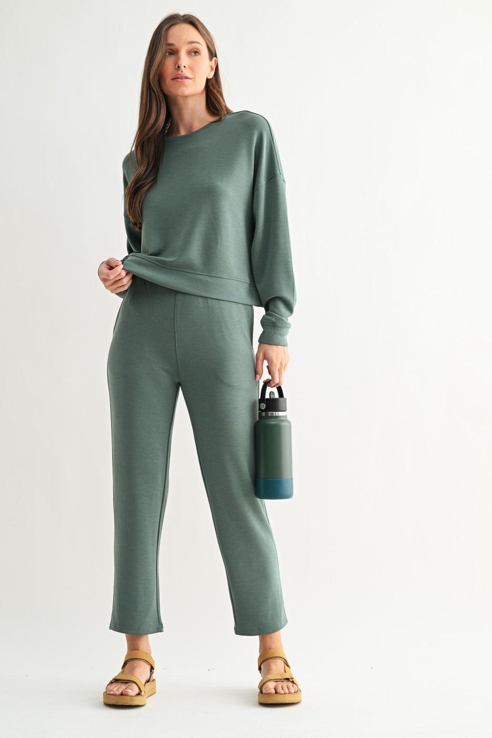 Laguna Dropped Shoulder Sweatshirt - Eldergreen