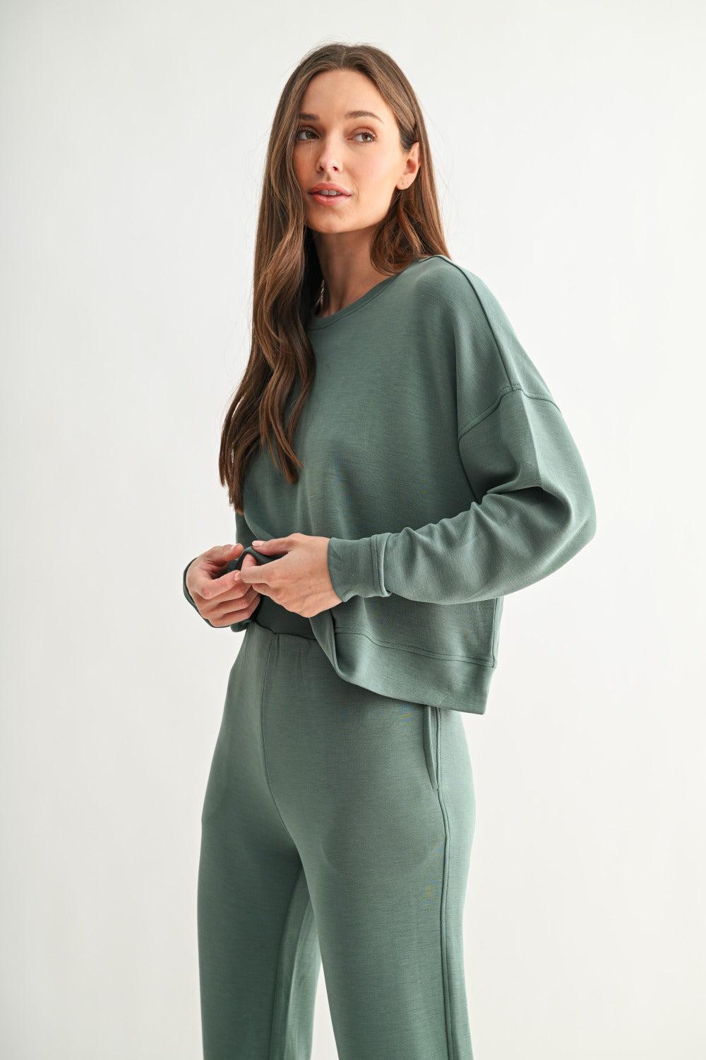 Laguna Dropped Shoulder Sweatshirt - Eldergreen