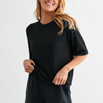 Laguna Soft Drape Raglan Tee - Black