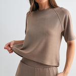 Laguna Soft Drape Raglan Tee - Taupe
