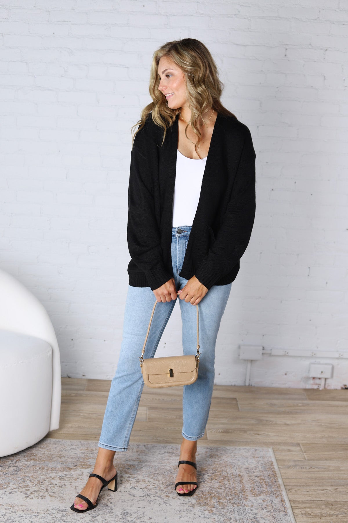 Lainey Oversized Cardigan Sweater - Black