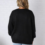 Lainey Oversized Cardigan Sweater - Black