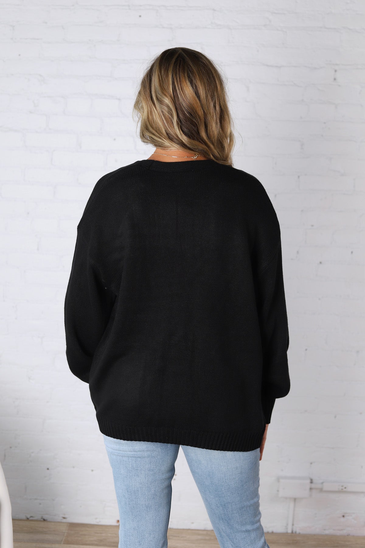 Lainey Oversized Cardigan Sweater - Black