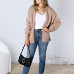Lainey Oversized Cardigan Sweater - Dark Taupe
