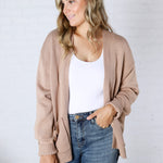 Lainey Oversized Cardigan Sweater - Dark Taupe