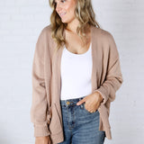 Lainey Oversized Cardigan Sweater - Dark Taupe