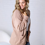 Lainey Oversized Cardigan Sweater - Dark Taupe