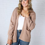 Lainey Oversized Cardigan Sweater - Dark Taupe