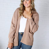 Lainey Oversized Cardigan Sweater - Dark Taupe
