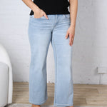 Lakynn Mid-Rise Wide Leg Ankle Denim - Pale Blue