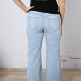 Lakynn Mid-Rise Wide Leg Ankle Denim - Pale Blue