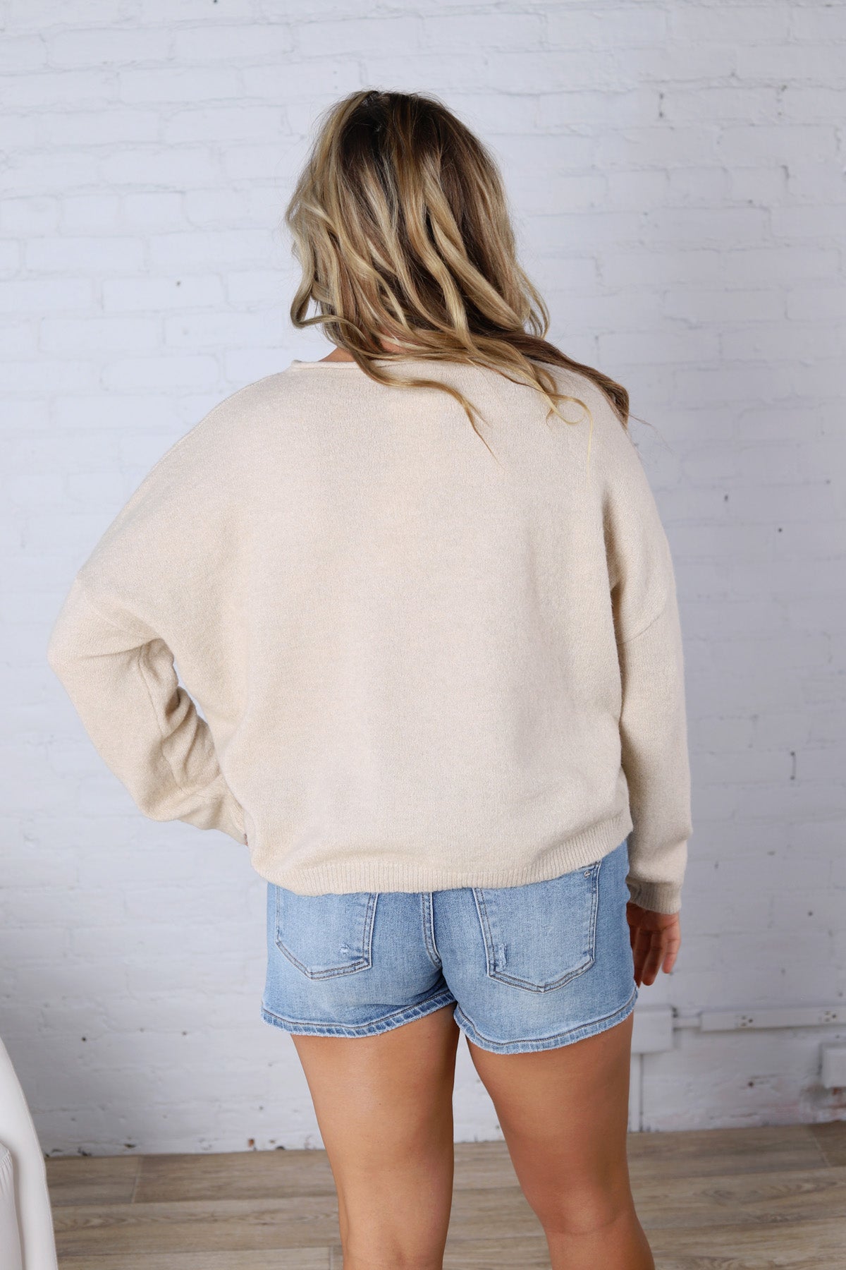 Larkin American Flag Sweater - Natural FINAL SALE