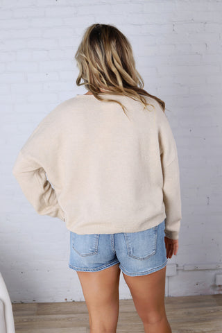 Larkin American Flag Sweater - Natural FINAL SALE