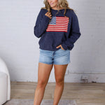 Larkin American Flag Sweater - Navy FINAL SALE