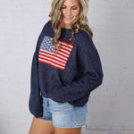 Larkin American Flag Sweater - Navy FINAL SALE
