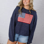 Larkin American Flag Sweater - Navy FINAL SALE