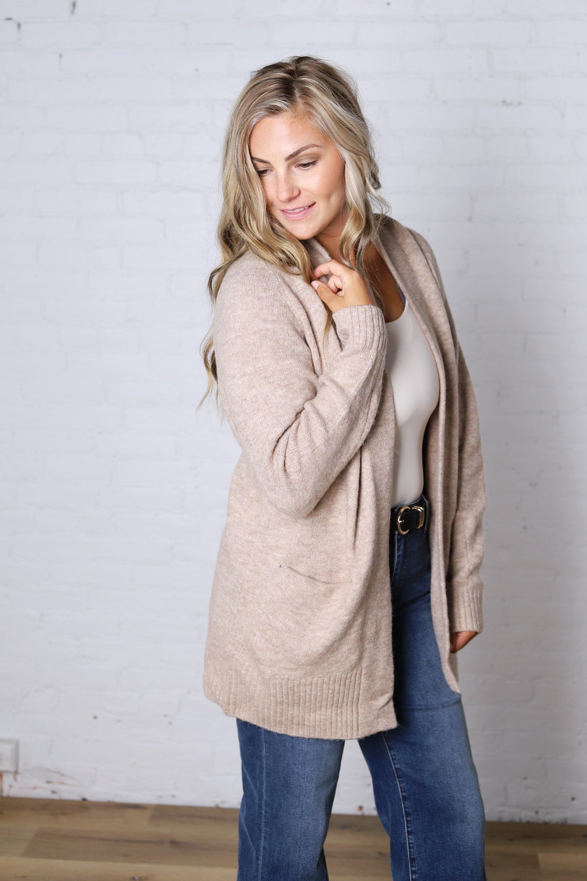 Larkyn Soft Knit Cardigan - Taupe