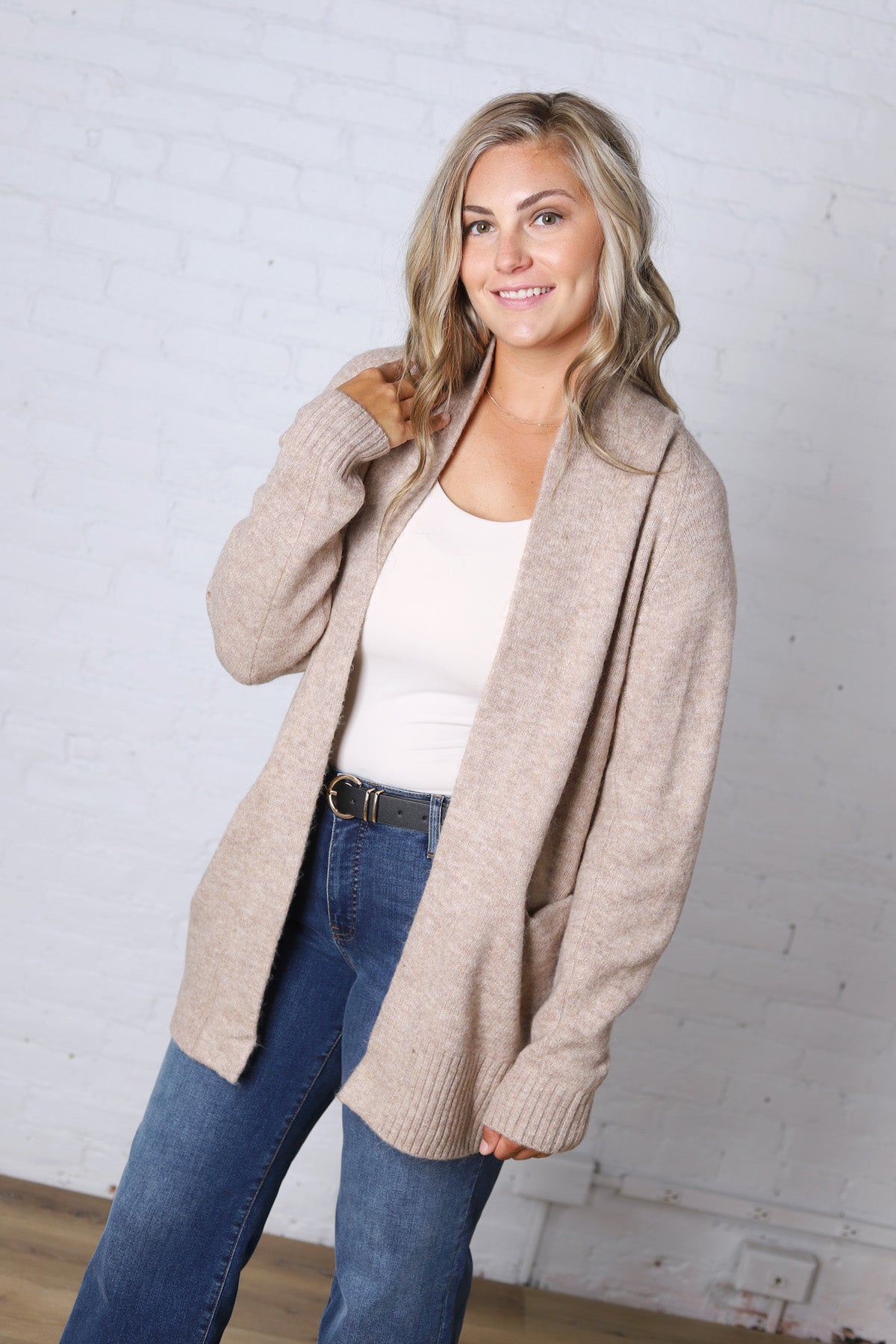 Larkyn Soft Knit Cardigan - Taupe
