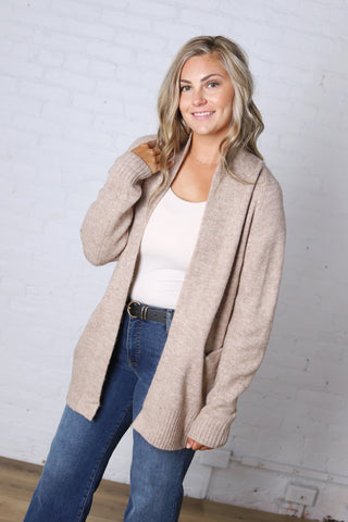 Larkyn Soft Knit Cardigan - Taupe
