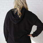 Laureen Cloudy Knit Hoodie - Black