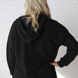 Laureen Cloudy Knit Hoodie - Black