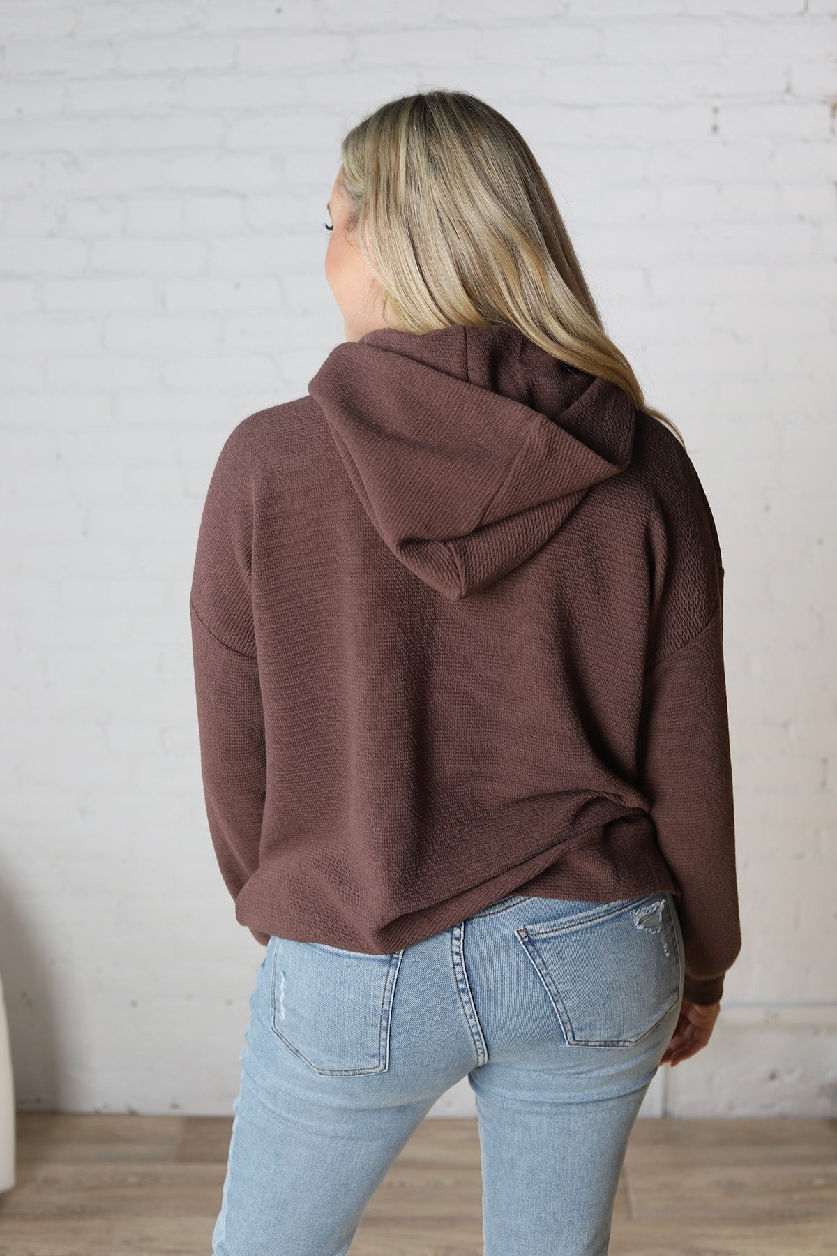 Laureen Cloudy Knit Hoodie - Brown