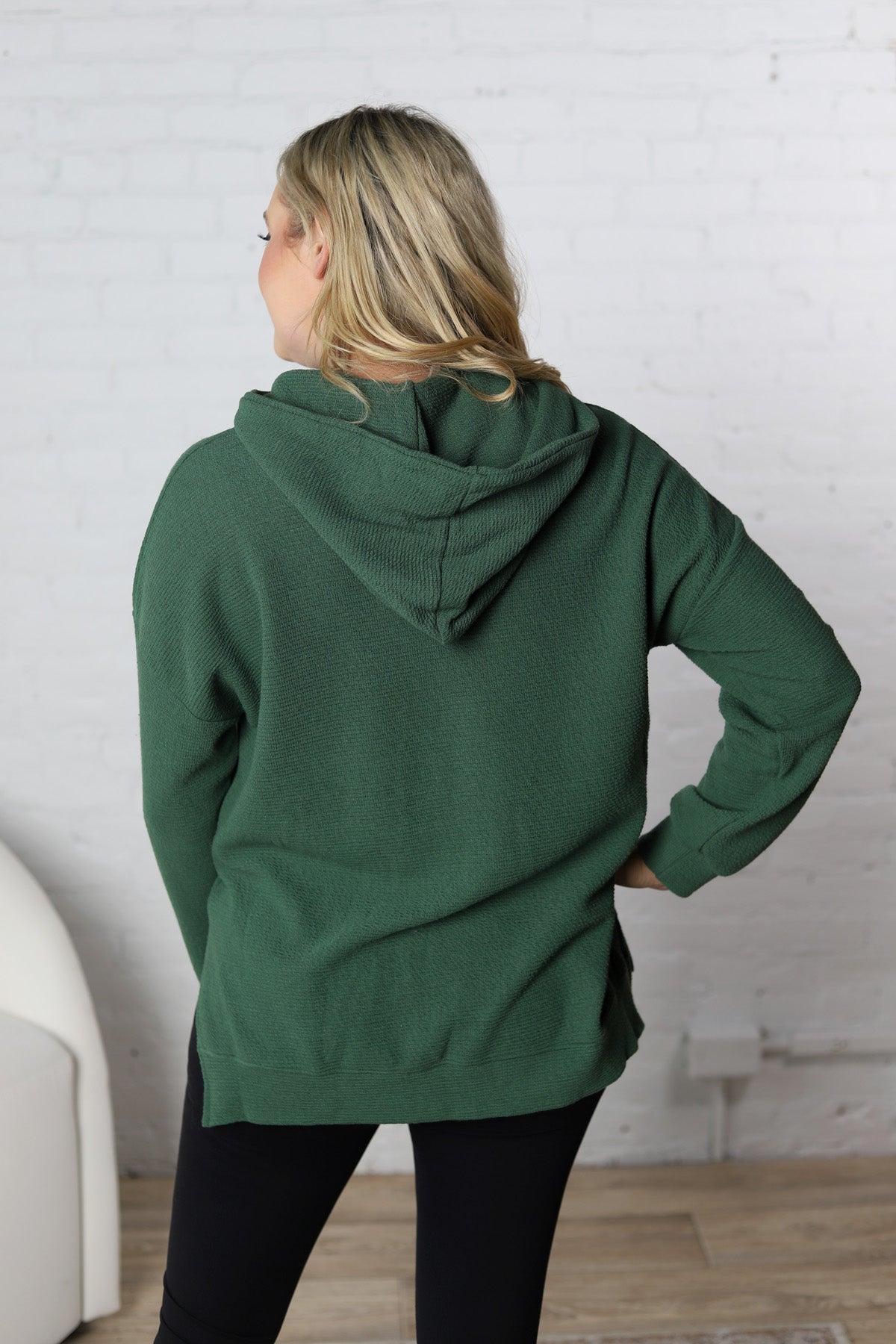 Laureen Cloudy Knit Hoodie - Green