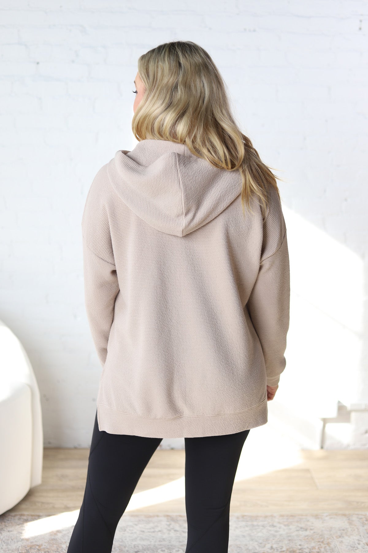 Laureen Cloudy Knit Hoodie - Taupe